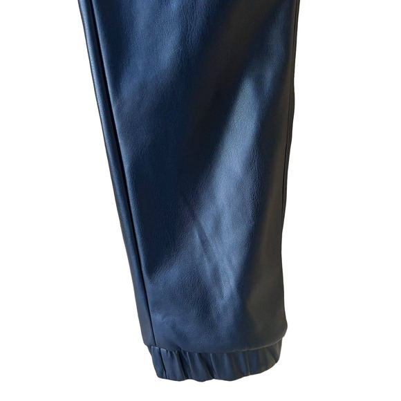BB Dakota Women's Black Faux Leather Vegan Drawstring Jogger Pants - Size M - Picture 5 of 10